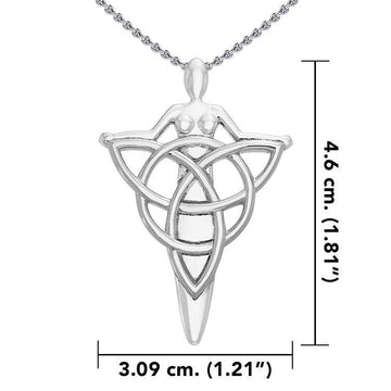 Danu Goddess Silver Pendant with Chain Set TSE738 - Jewelry